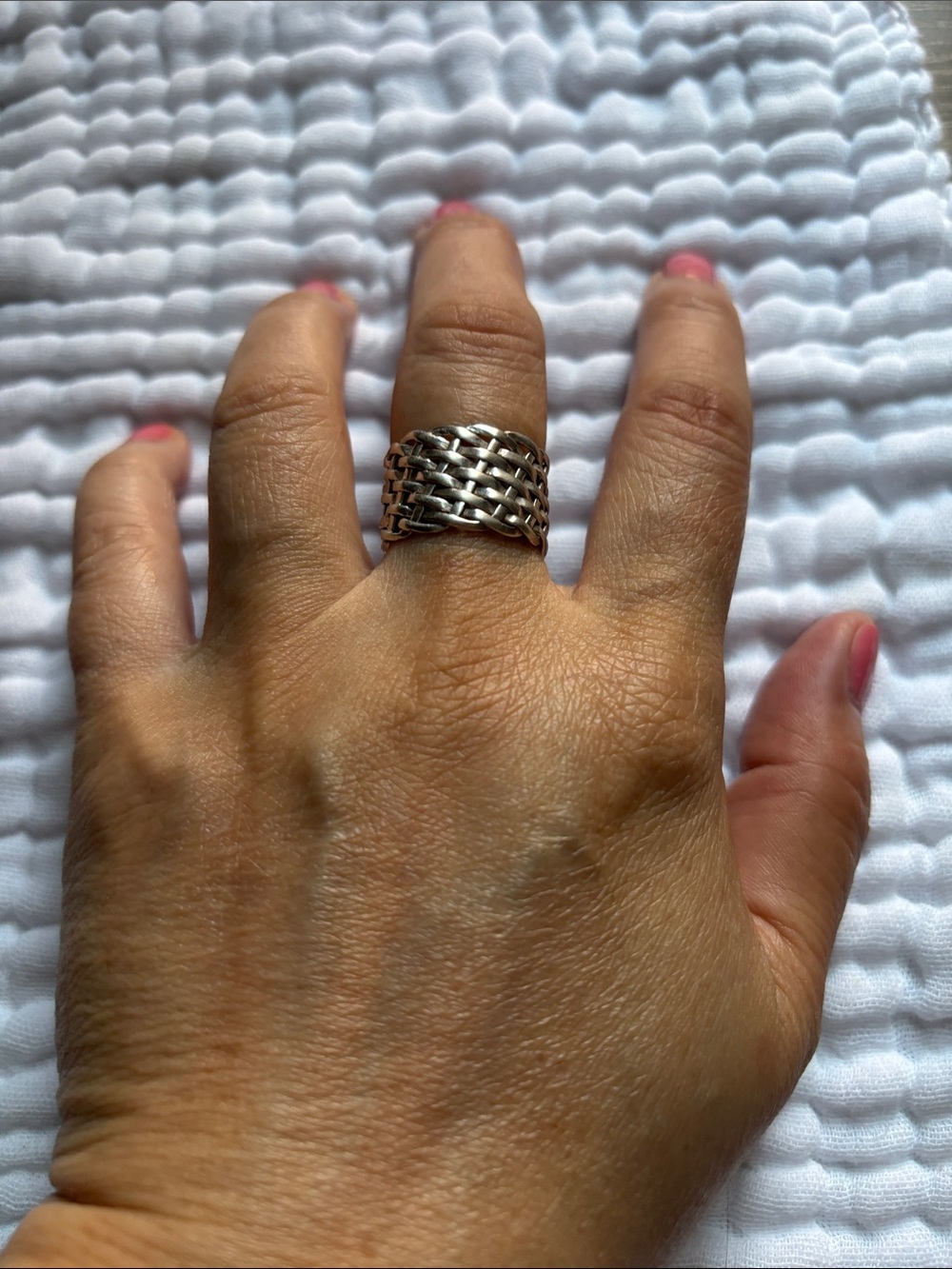 Woven Sterling silver Statement Ring